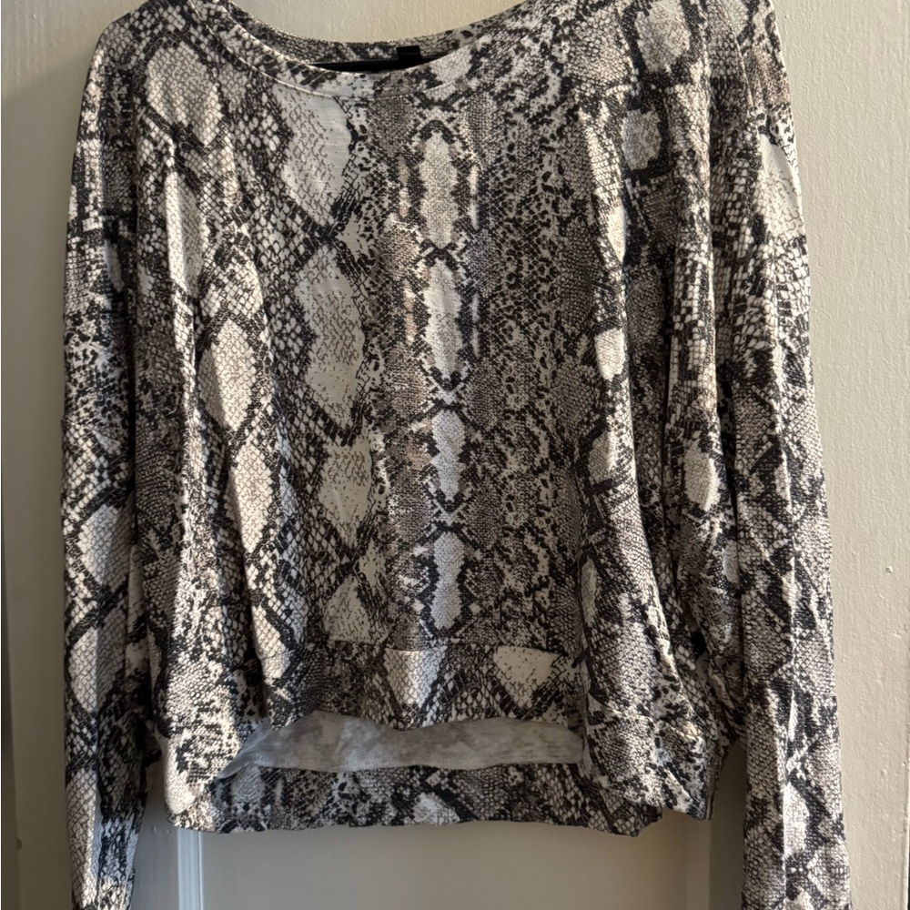 Express Snakeskin Print Long Sleeve Top